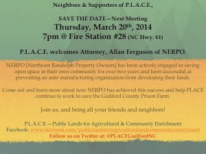 Come out and hear Allen Ferguson of NERPO speak.